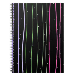 Caderno Espiral Mochila con estrellas con líneas onduladas