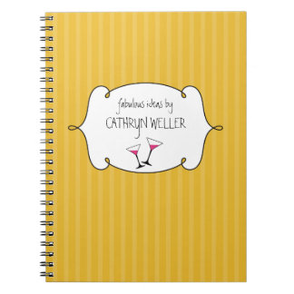 Caderno Espiral Moda de pink martini listras ideia fabulosa diário