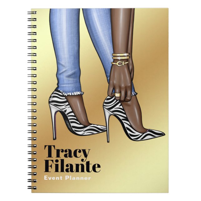 Caderno Espiral Moda Glamour Zebra (Frente)
