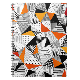 Caderno Espiral Moda Triangular: Elegância Poligonal Vintage.