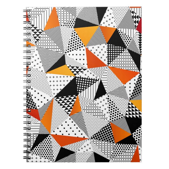 Caderno Espiral Moda Triangular: Elegância Poligonal Vintage. (Frente)