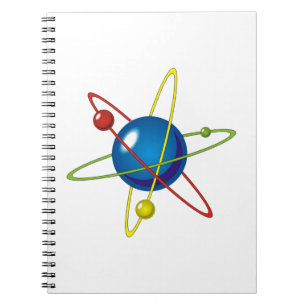 Caderno Espiral Modelo Colorido do Átomo