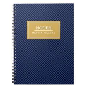 Caderno Espiral Modelo conhecido Dourado grego do teste padrão