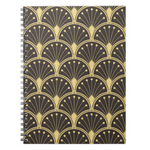 Caderno Espiral modelo de azulejos geométricos modernos vintage.