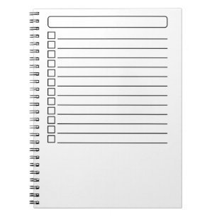 Caderno Espiral Modelo de Estêncil de Lista de Tarefas Mínima