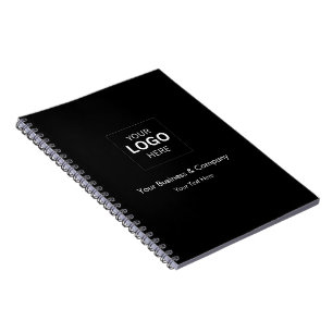 Caderno Espiral Modelo de logotipo de negócios de luxo preto perso
