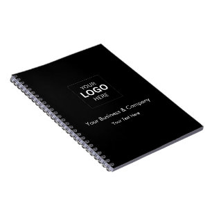 Caderno Espiral Modelo de logotipo de negócios de luxo preto perso