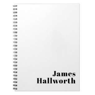 Caderno Espiral Modelo de Nome ou Negócio Minimalista Moderno Retr