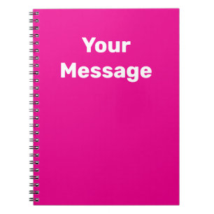 Caderno Espiral Modelo de texto de nome Branco Rosa Escuro Faça Vo