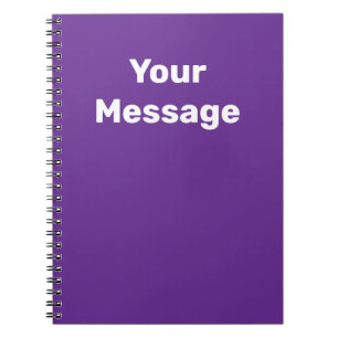 Caderno Espiral Modelo de texto de nome roxo e branco Faça Você Me