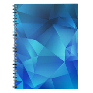 Caderno Espiral Modelo de triângulos de gradiente AZUL claro. Cre