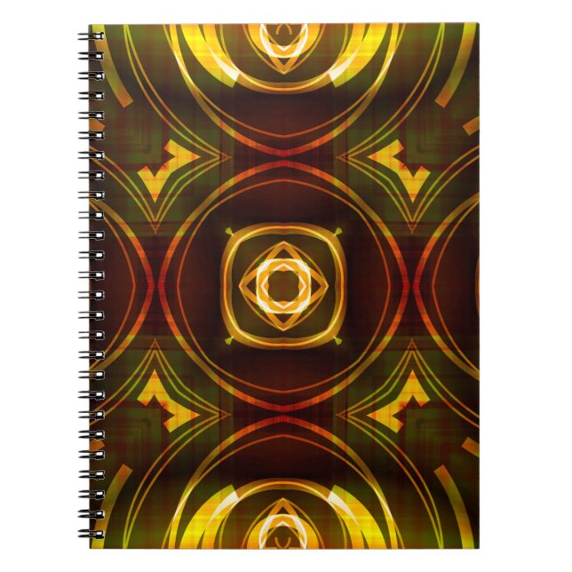 Caderno Espiral modelo decorativo geométrico de arte, abstrato (Frente)