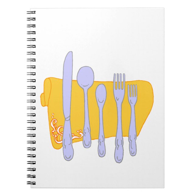 Caderno Espiral Modelo Design de Cozinhar para dinnerware (Frente)