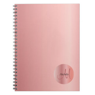 Caderno Espiral Modelo Dourado Elegante Monograma Moderno