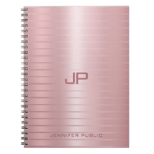 Caderno Espiral Modelo Elegante clássico de Rosa Dourado