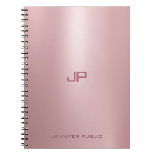 Caderno Espiral Modelo Elegante clássico, Dourado, monograma
