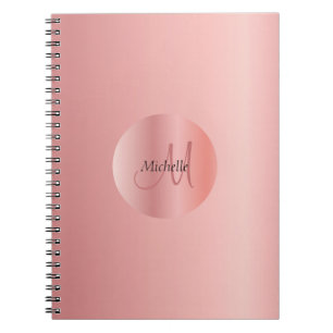 Caderno Espiral Modelo Elegante Elegante Dourado rosa