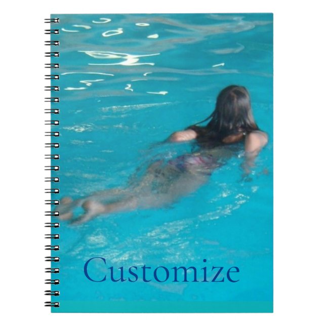 Caderno Espiral Modelo feminino de natação Thunder_Cove (Frente)