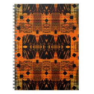 Caderno Espiral modelo gráfico de colheita ornamental art deco, S.