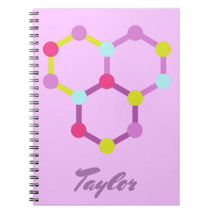 Caderno Espiral Modelo molecular colorido