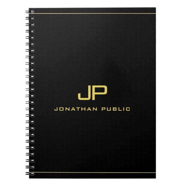 Caderno Espiral Modelo profissional inicial Dourado (Frente)