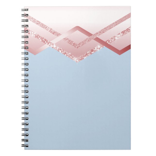 Caderno Espiral MODELO Rosegold Glitter (Frente)