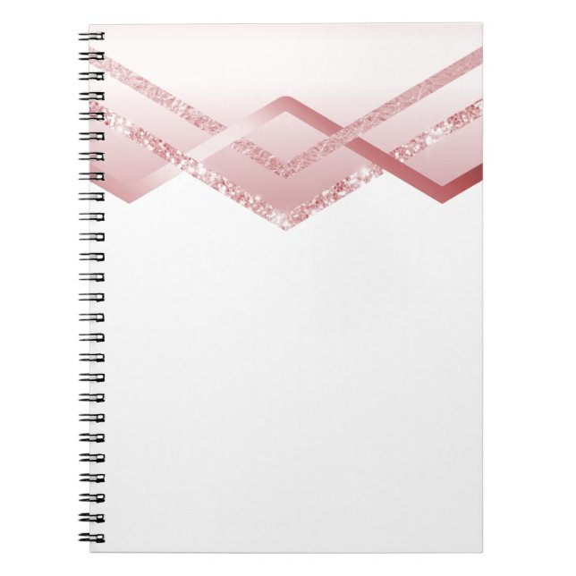 Caderno Espiral MODELO Rosegold Glitter (Frente)
