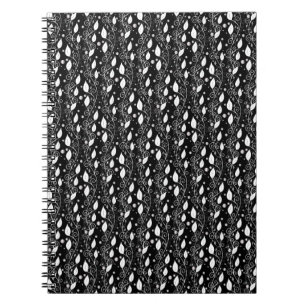 Caderno Espiral Modern abstract black and white ink illustration
