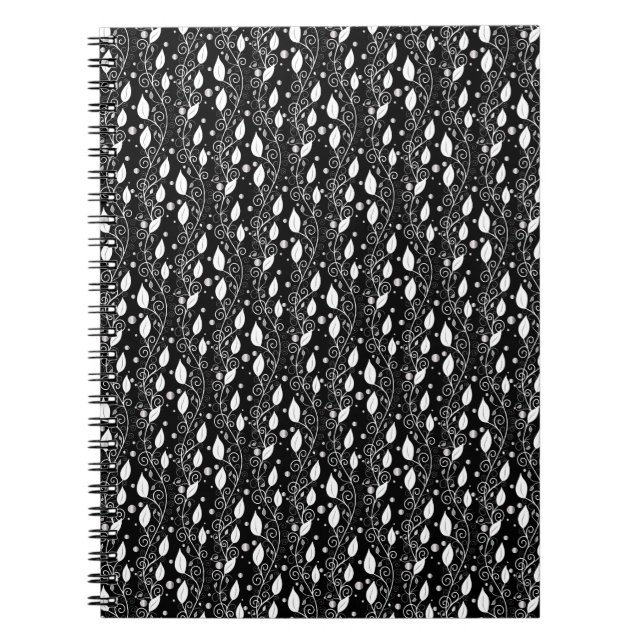 Caderno Espiral Modern abstract black and white ink illustration (Frente)