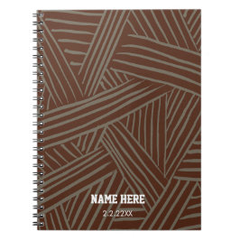 Caderno Espiral Modern Abstract Pattern script Custom Name