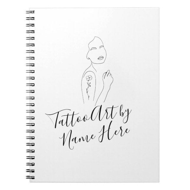 Caderno Espiral Modern Basic Tattoo ART studio script typography (Frente)