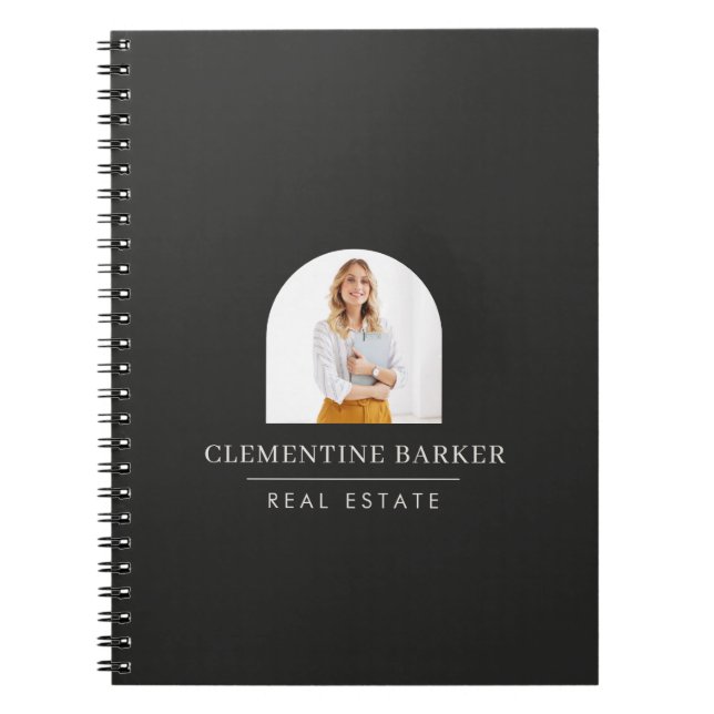 Caderno Espiral Modern black arch photo Business Branding (Frente)