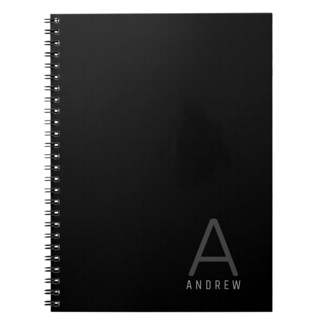 Caderno Espiral Modern Black Professional Minimal Personalized (Frente)