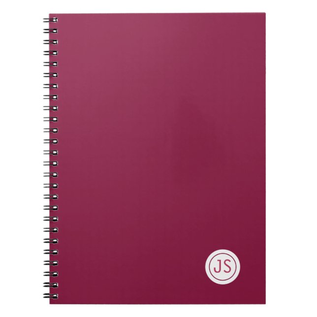 Caderno Espiral Modern Burgundy Monogram (Frente)