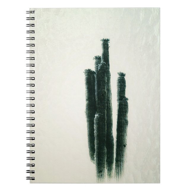 Caderno Espiral Modern Cactus Photo Art Green (Frente)