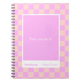 Caderno Espiral Modern Checkerboard Block Quote Classic Notebook