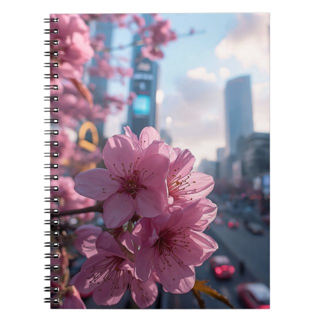 Caderno Espiral Modern Cherry Blossoms (Frente)