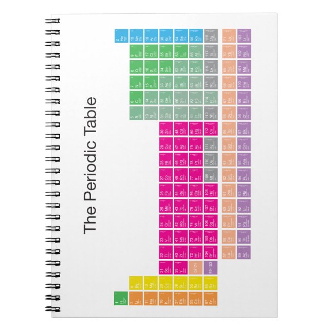 Caderno Espiral Modern Colorful Periodic Table (Frente)