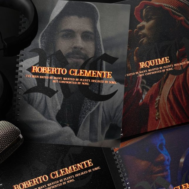 Caderno Espiral Modern Custom Name Monogram Hip Hop Sketchbook   (Criador carregado)