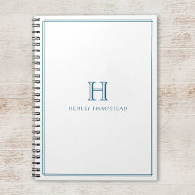 Modern Initial Patina Blue Border