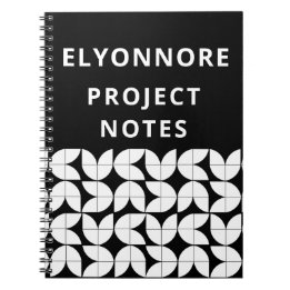 Caderno Espiral Modern Minimal Black White Projects Personalized