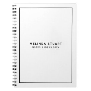 Caderno Espiral Modern Minimalist Black and White