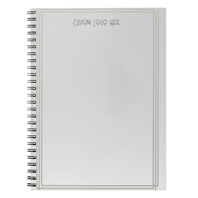 Caderno Espiral Modern Minimalista Faixa Cinza Gradiente  (Frente)