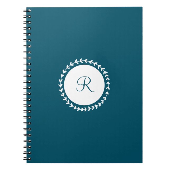 Caderno Espiral Modern Monogram Navy Blue (Frente)