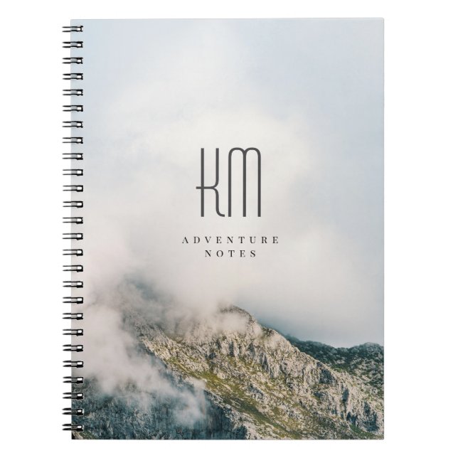 Caderno Espiral Modern Mountain Adventure Monogram (for men) (Frente)