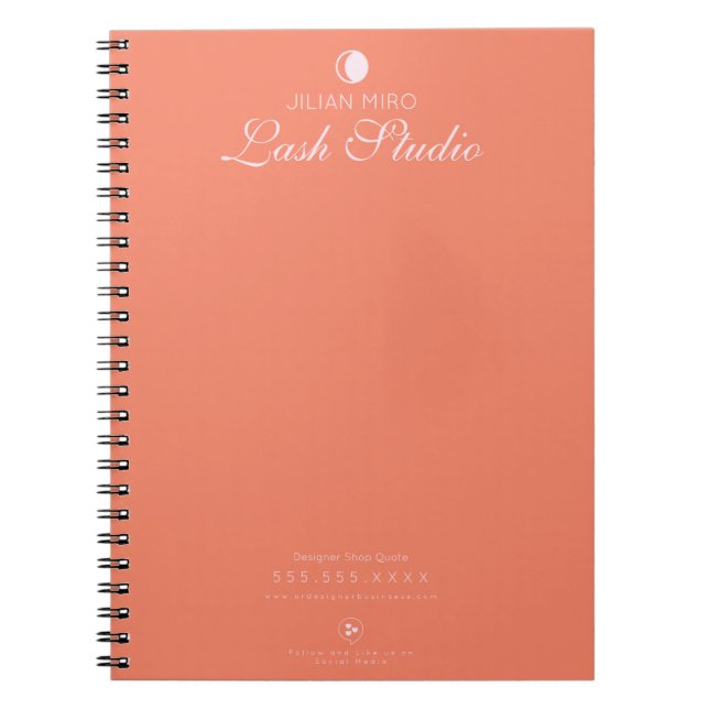 Caderno Espiral Modern Salon Beauty Eyelash Studio (Frente)
