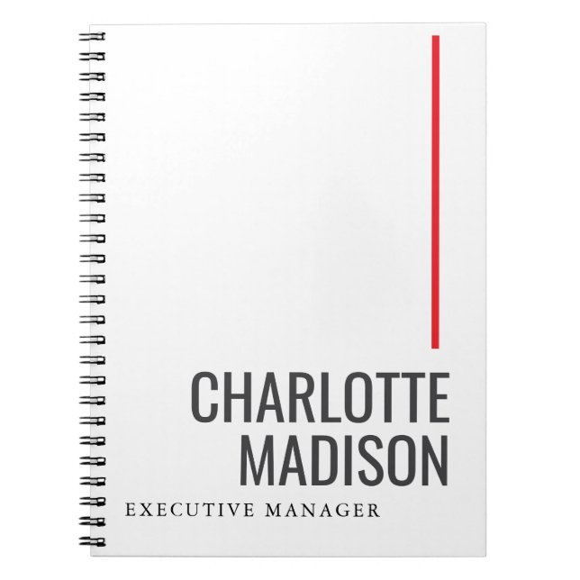 Caderno Espiral Modern Simple Black White Trendy Minimalist Plain  (Frente)