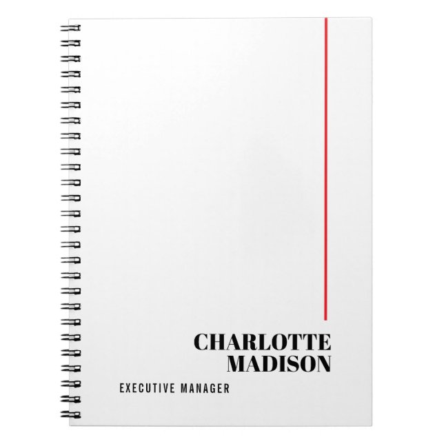 Caderno Espiral Modern Simple Black White Trendy Minimalist Plain  (Frente)