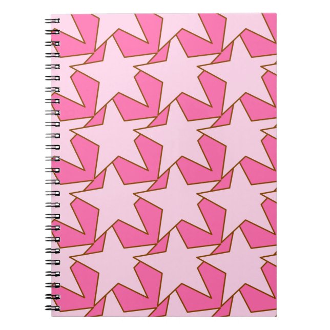 Caderno Espiral Modern Star Geométrico - claro e cor-de-rosa profu (Frente)