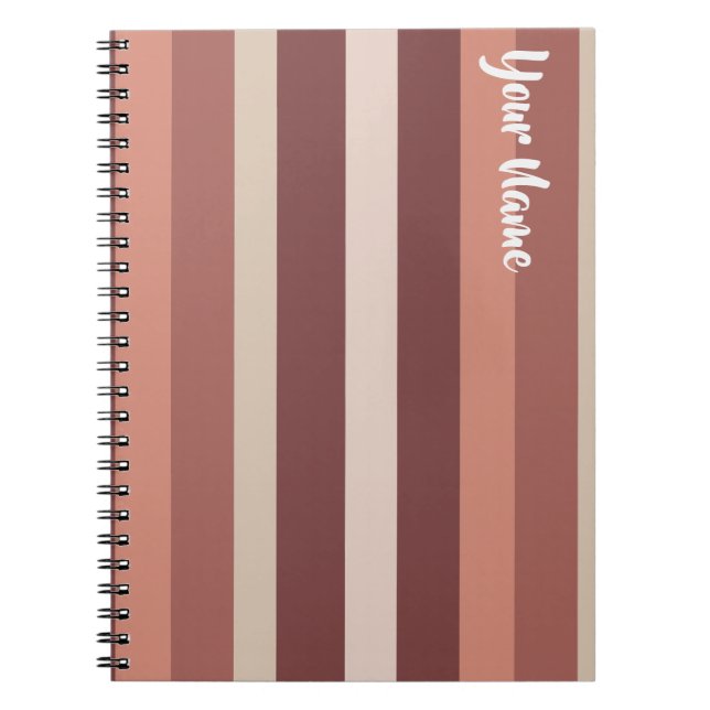 Caderno Espiral Moderna Linear | Rosa Antiga & Cobre (Frente)